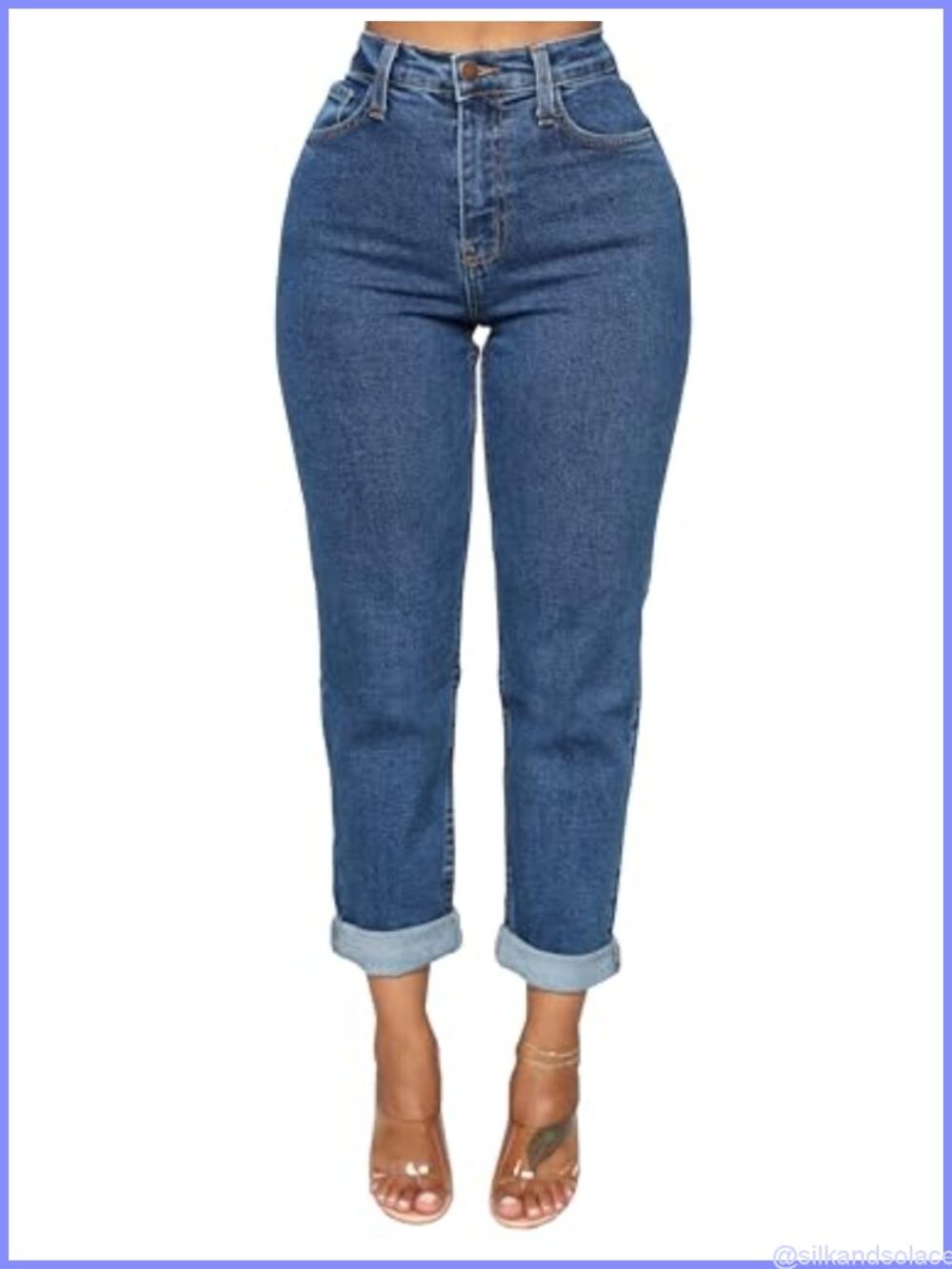 Women's Stretchy Ripped Boyfriend Jeans High Waist Distressed Denim Pants